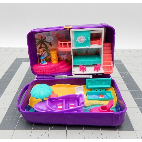 Polly Pocket Beach Vibes Hidden Places Backpack 2017 Mattel Boat Doll Suitcase - Picture 1 of 13